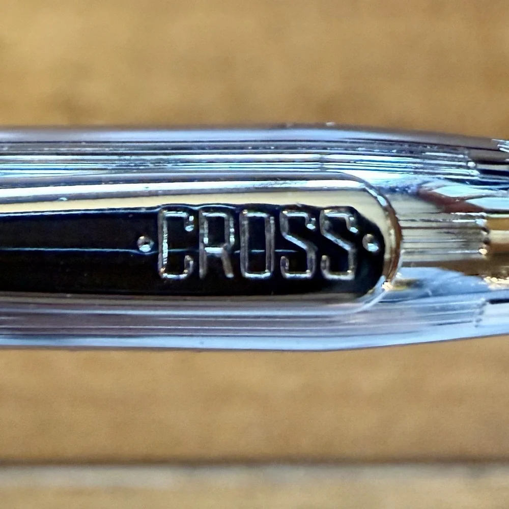 NEW 70s VTG Cross Ballpoint Pen & Pencil Set Box 3501 USA Lustrous Chrome Manual